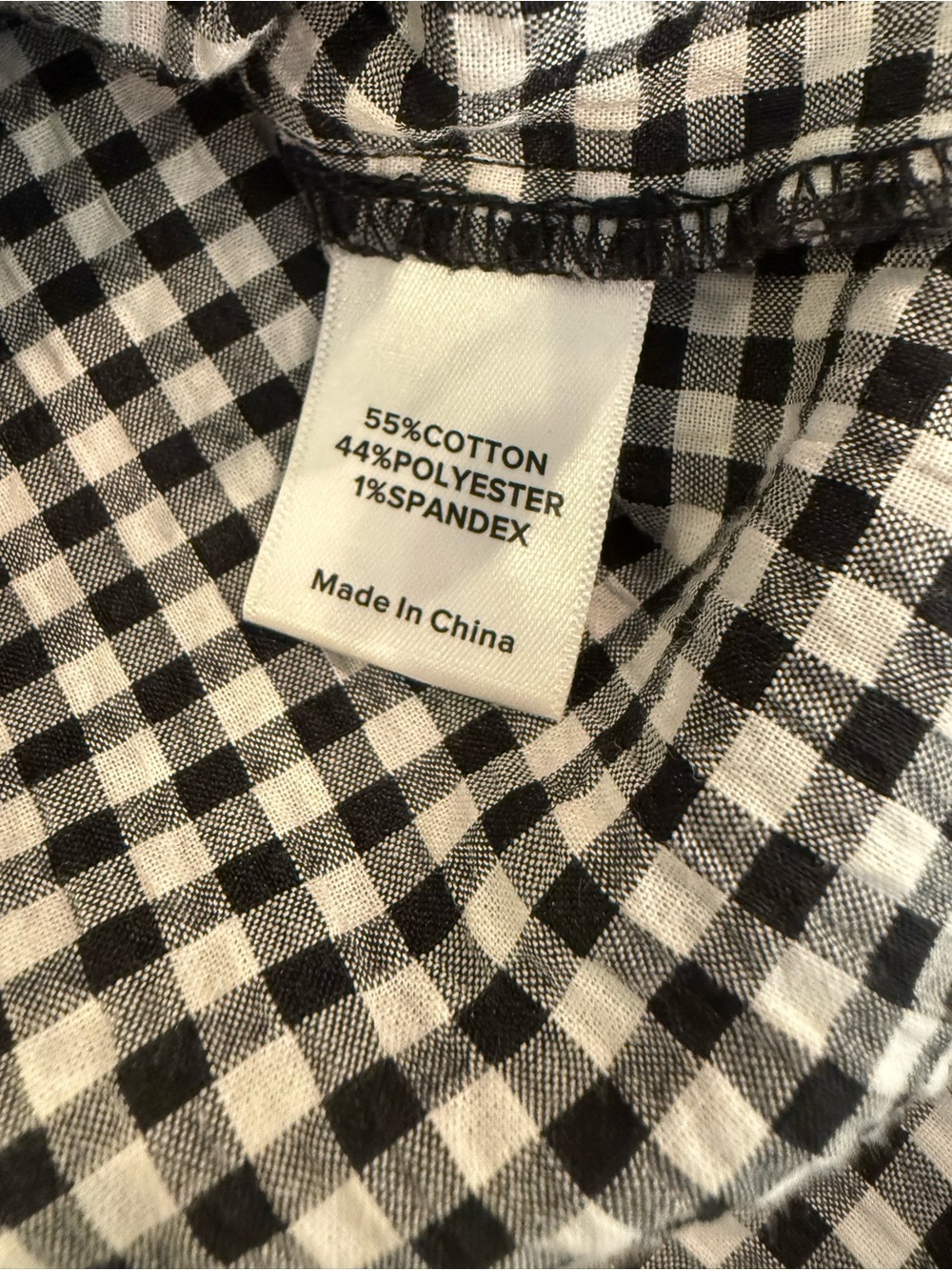 Evereve Black and White Gingham Button-Down Top - Picture 3 of 8